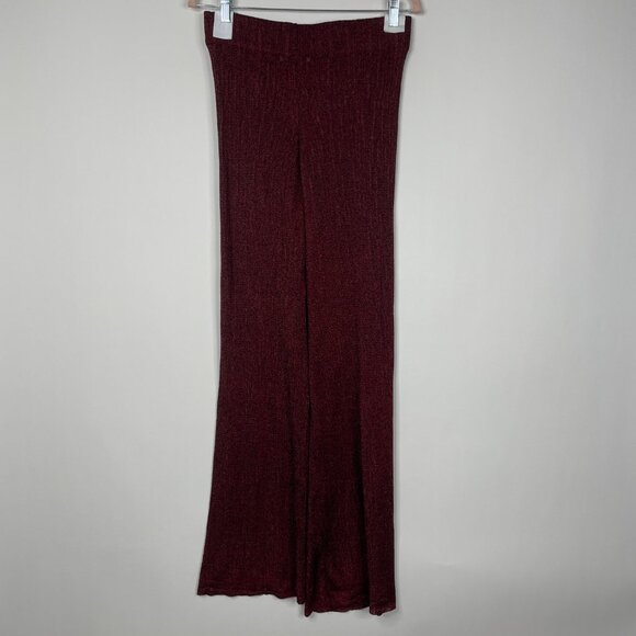 2/$30 ZARA Knit Wide Leg Pullon Palazzo Pants Elastic Waist Red Medium #5737 - Picture 7 of 12